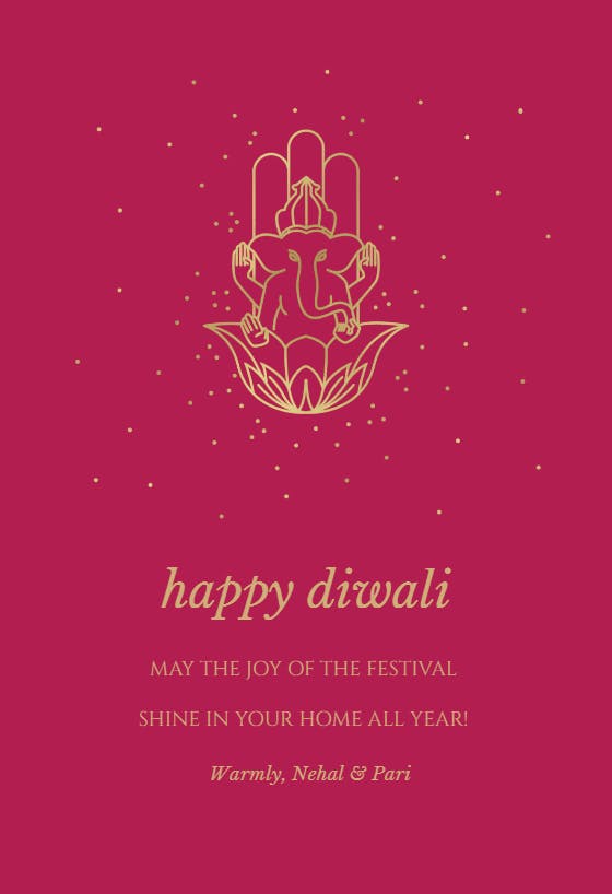 Shiny ganesh - diwali card