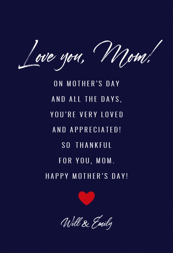 Simply loved - mother's day card