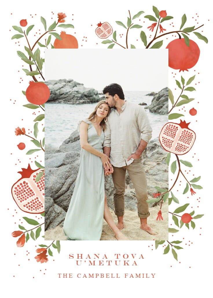 Simply pomegranate frame - holidays card