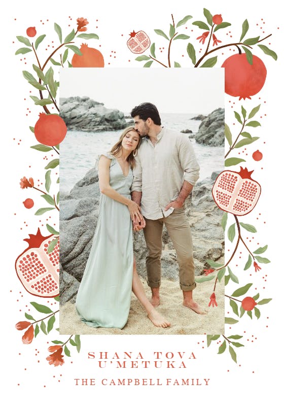 Simply pomegranate frame - tarjeta de día festivo