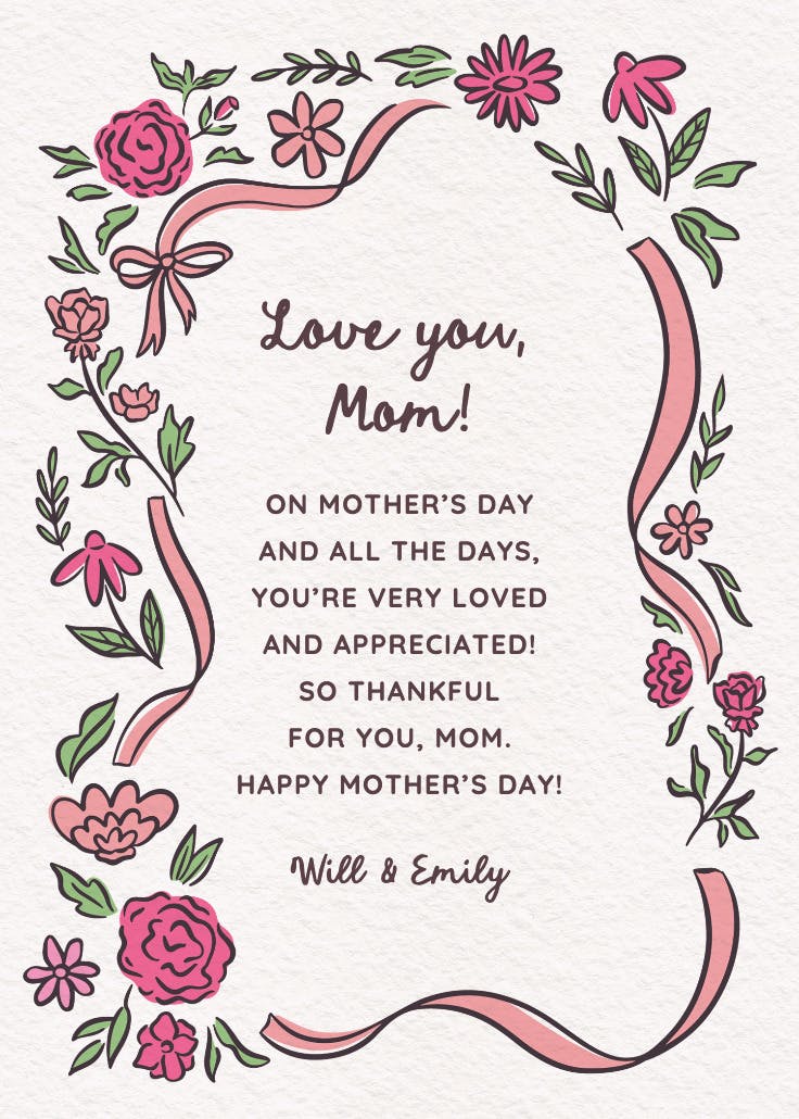 Simply romantic - tarjeta del día de la madre