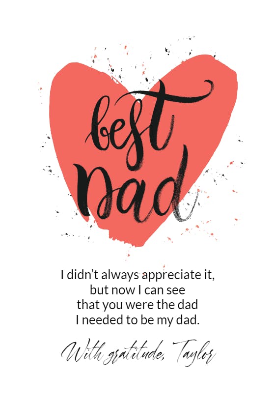Splattered - father's day card