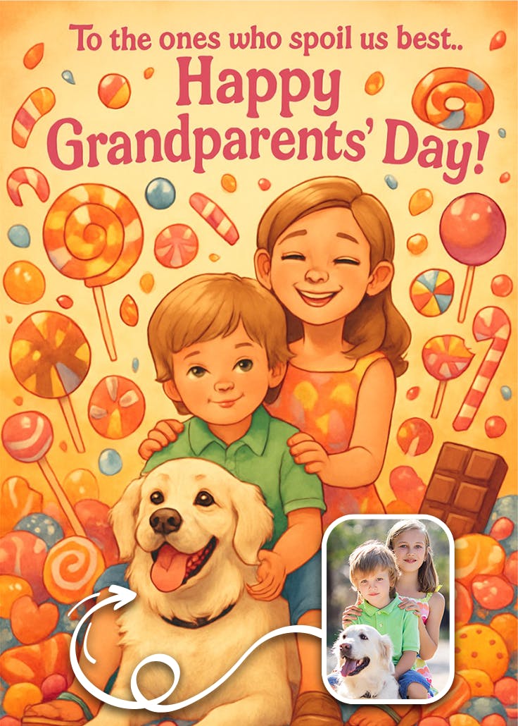 Spoiled by grannys - holidays card