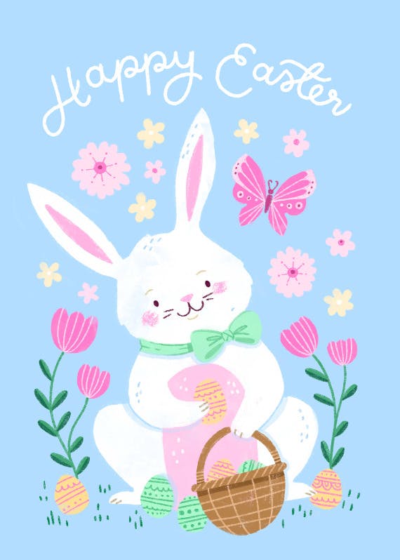 Spring bunny -  tarjeta de pascua