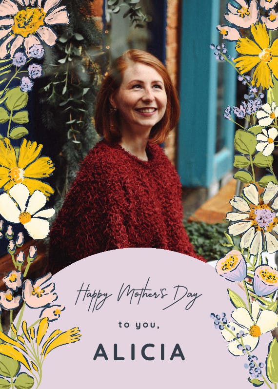 Spring florals -  tarjeta del día de la madre