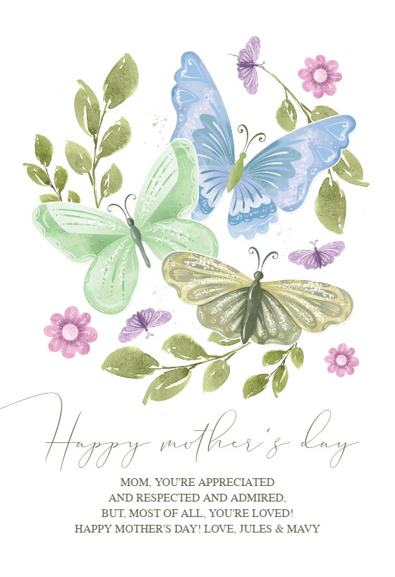 Spring Flower Butterflies - Mother's Day Card | Greetings Island