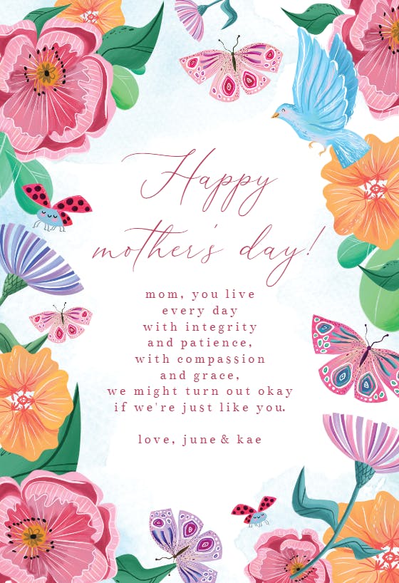 Spring flowers - mother's day card