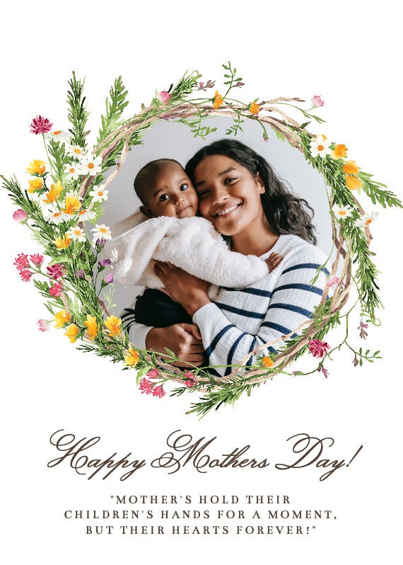 Spring flowers wreath photo -  tarjeta del día de la madre