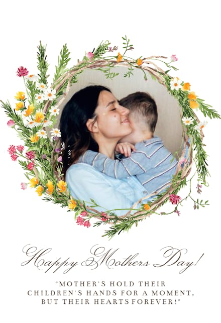 Spring Flowers Wreath Photo - Mother's Day Card