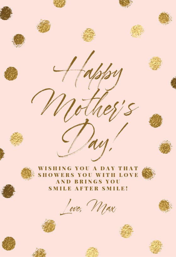 Stamped in gold - mother's day card