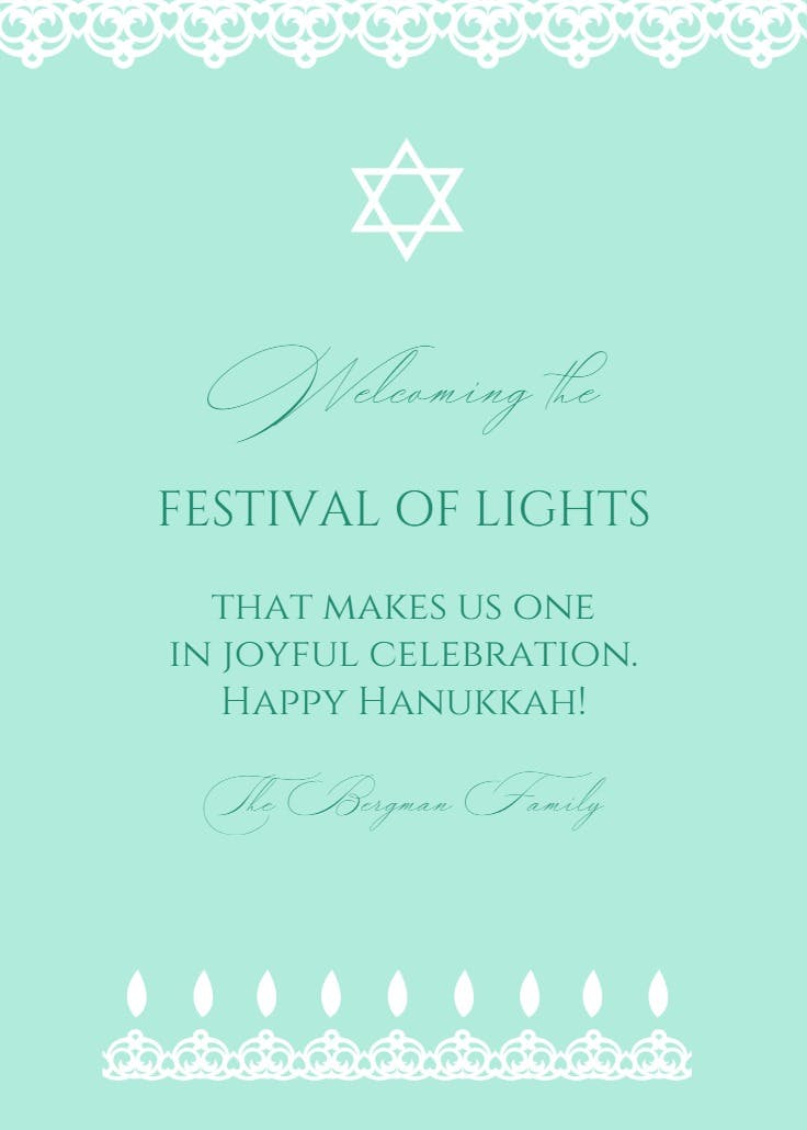 Star candles - hanukkah card
