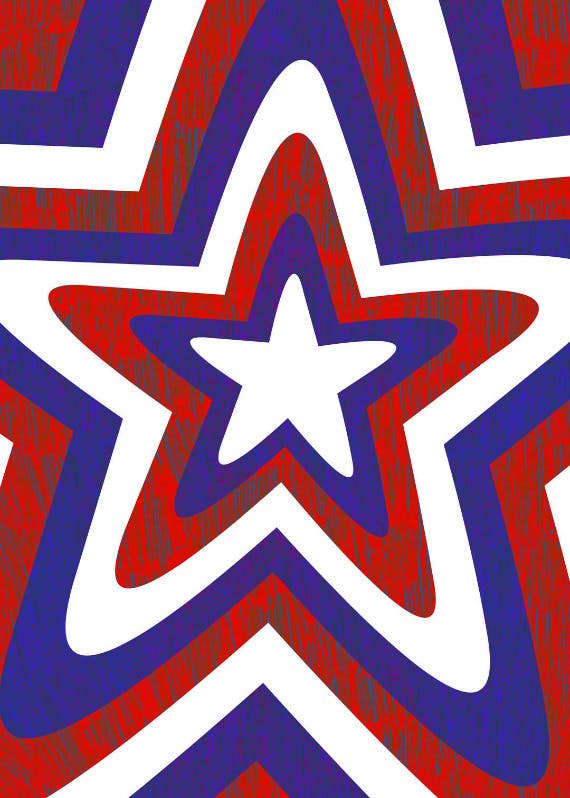 Stars and stripes - 4th of july greeting card