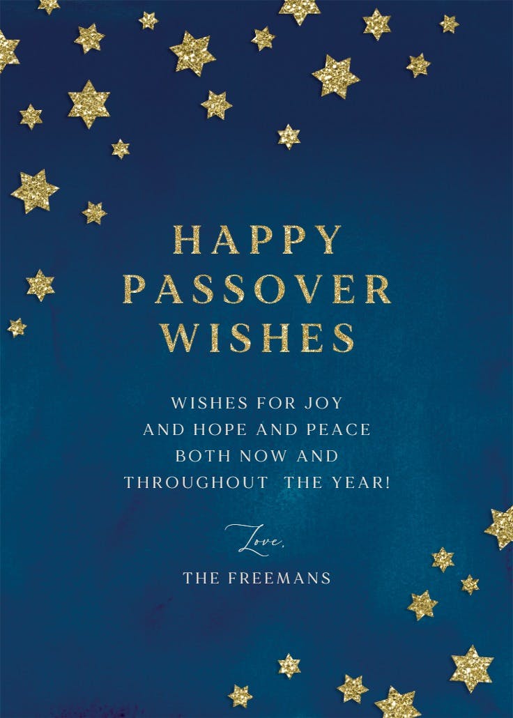 Stars of faith - passover card