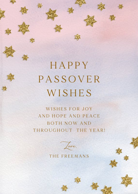 Stars of faith - passover card
