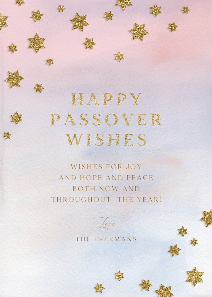 Stars of faith - passover card