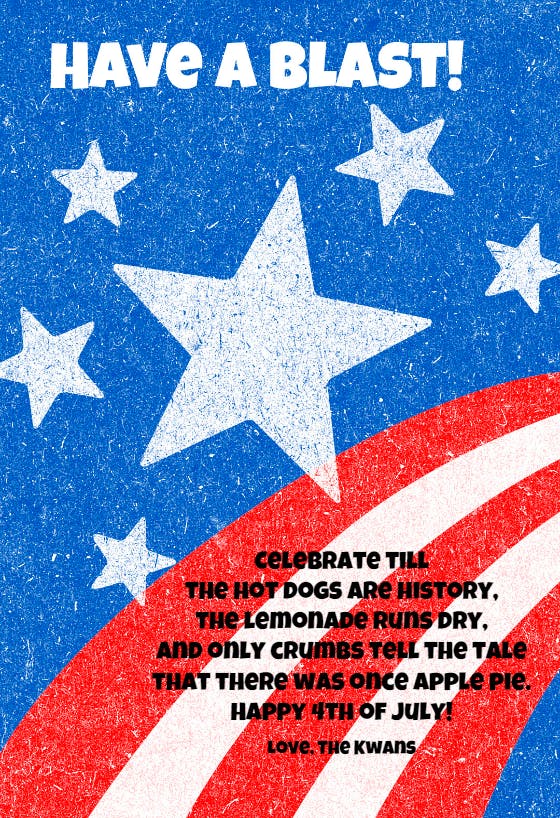 Stat spangled - 4th of july greeting card