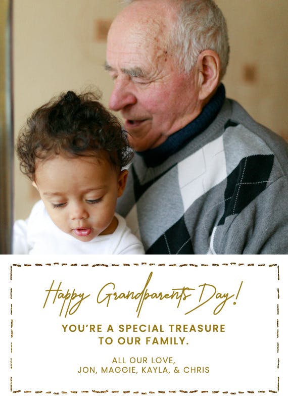 Stitched border - grandparents day card