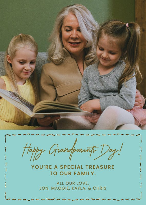 Stitched border - grandparents day card