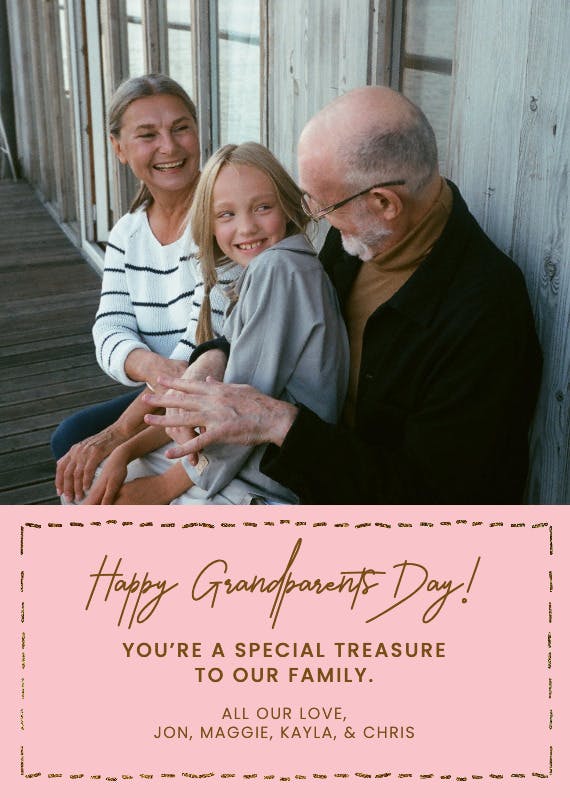 Stitched border - grandparents day card