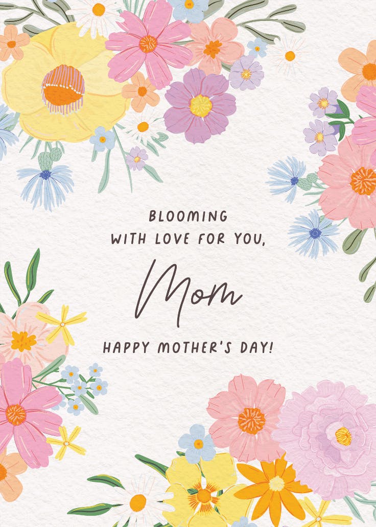 Stylized blooms - mother's day card