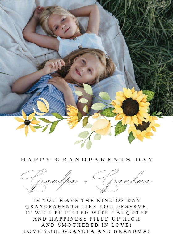 Sun kissed - grandparents day card
