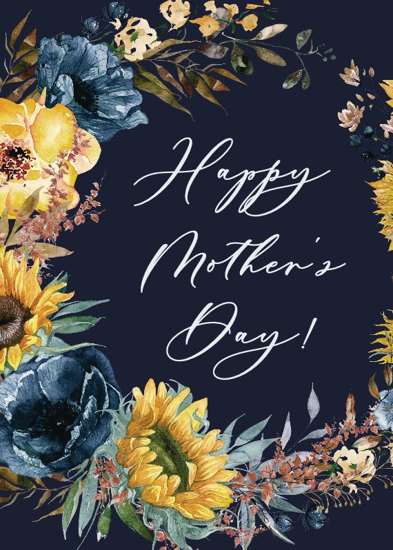 Sunflowers and blue - mother's day card
