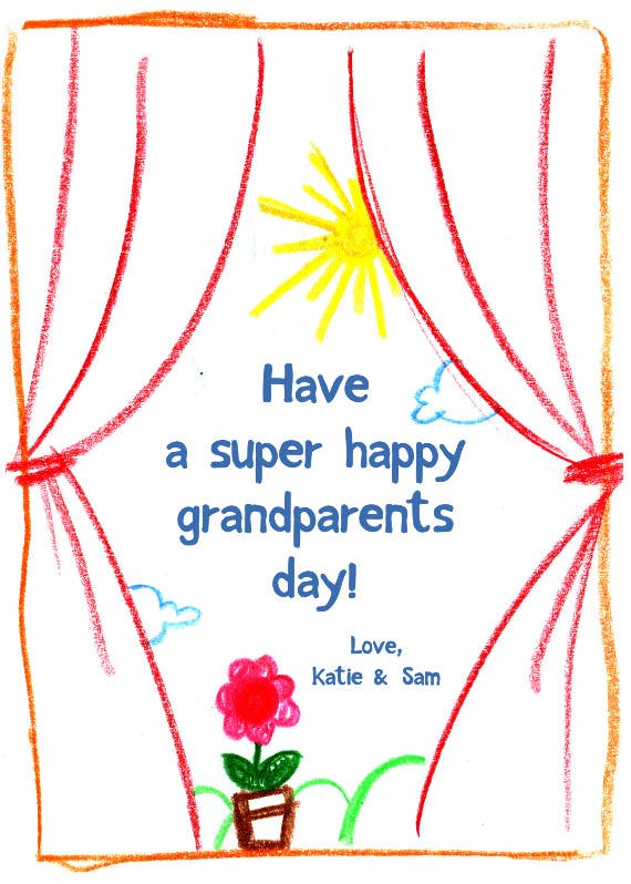 Sunny day - grandparents day card