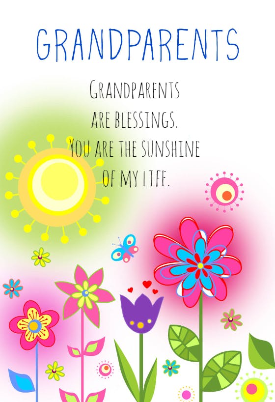 Sunshine of my life -  tarjeta para el día de los abuelos