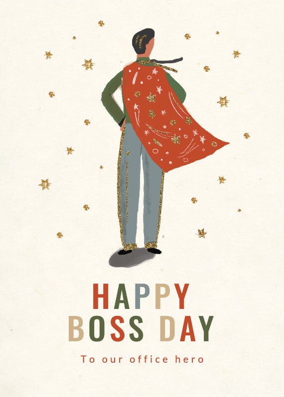 Superhero - boss day card