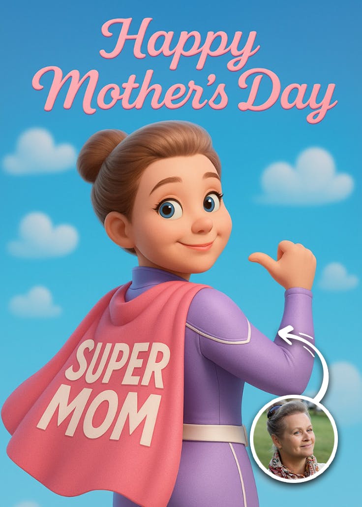 Superhero mom - tarjeta del día de la madre