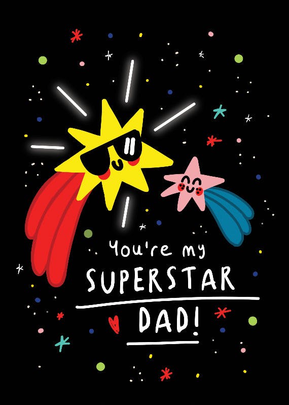 Superstar dad - tarjeta del día del padre