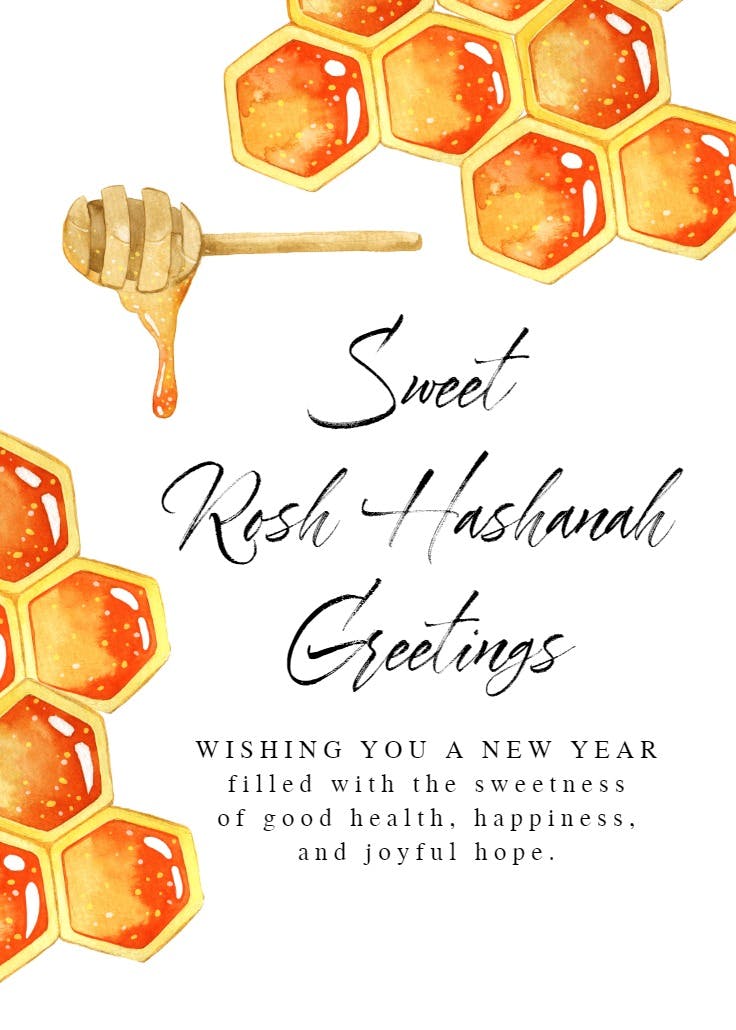 Sweet celebration - tarjeta de rosh hashanah