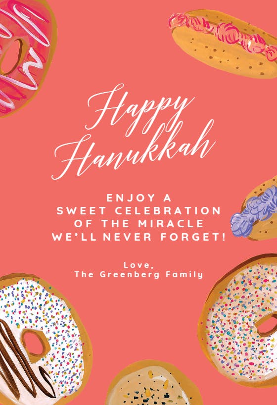Sweet holidays - hanukkah card