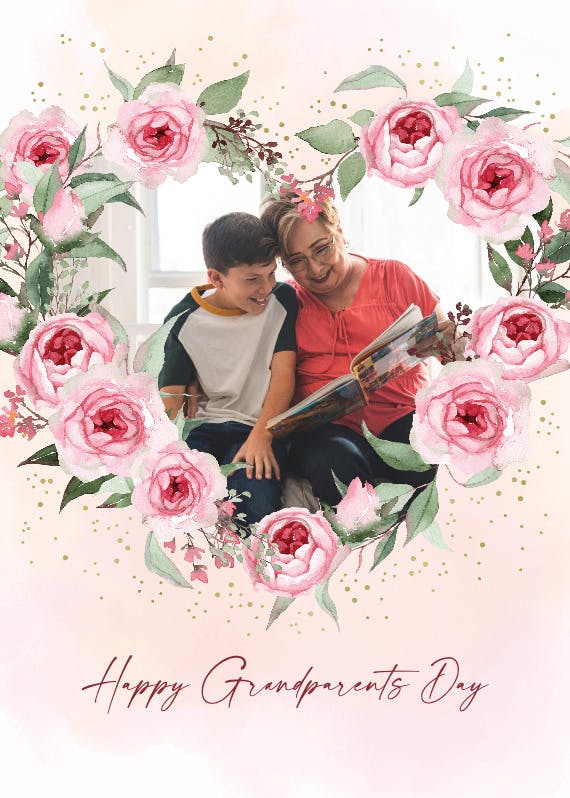 Sweetheart roses -  tarjeta para el día de los abuelos