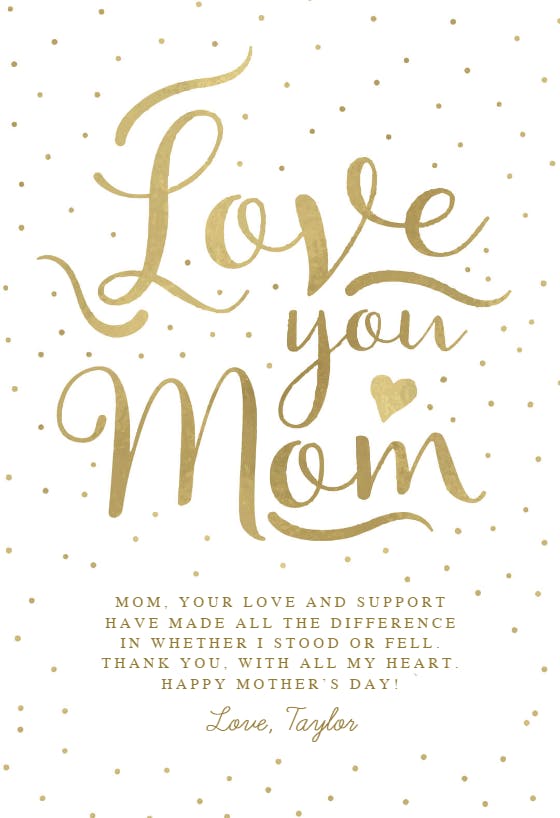 Swirled sentiment - mother's day card