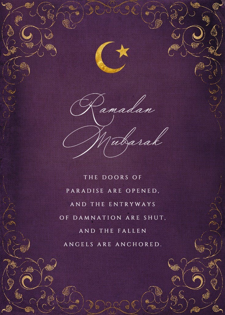 Swirls and frames purple - ramadan card