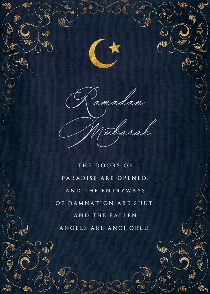 Swirls and frames purple - ramadan card