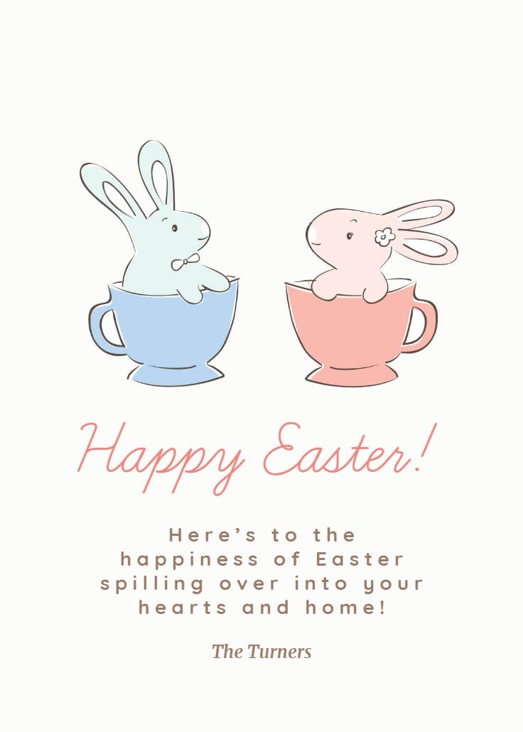 Teacup twins - easter card