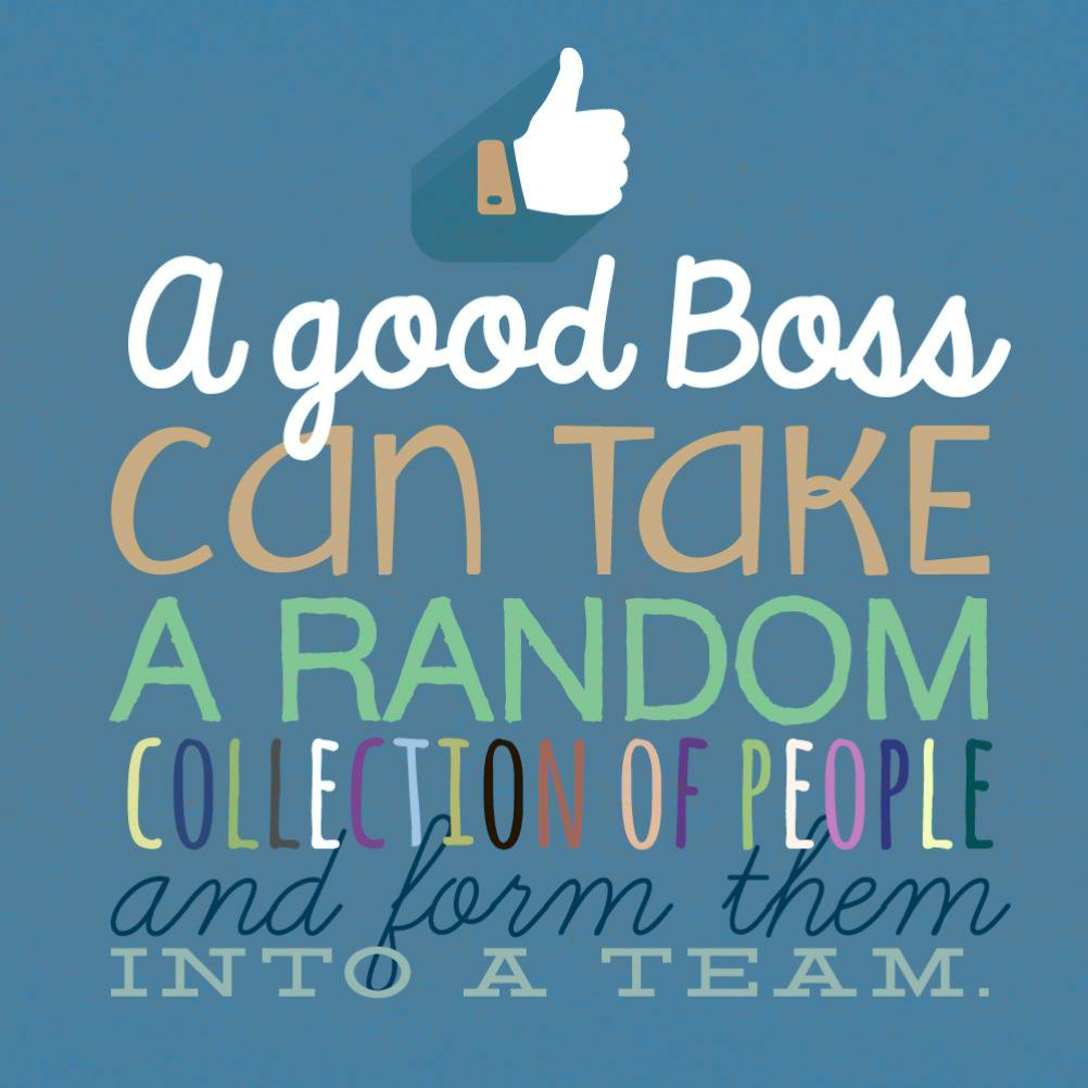 Teamwork -  tarjeta para el día del jefe