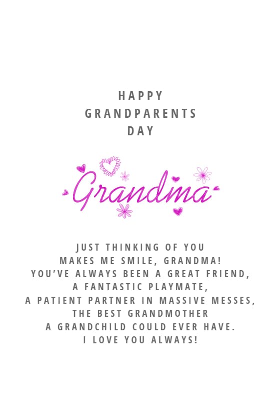 Term of endearment - grandparents day card