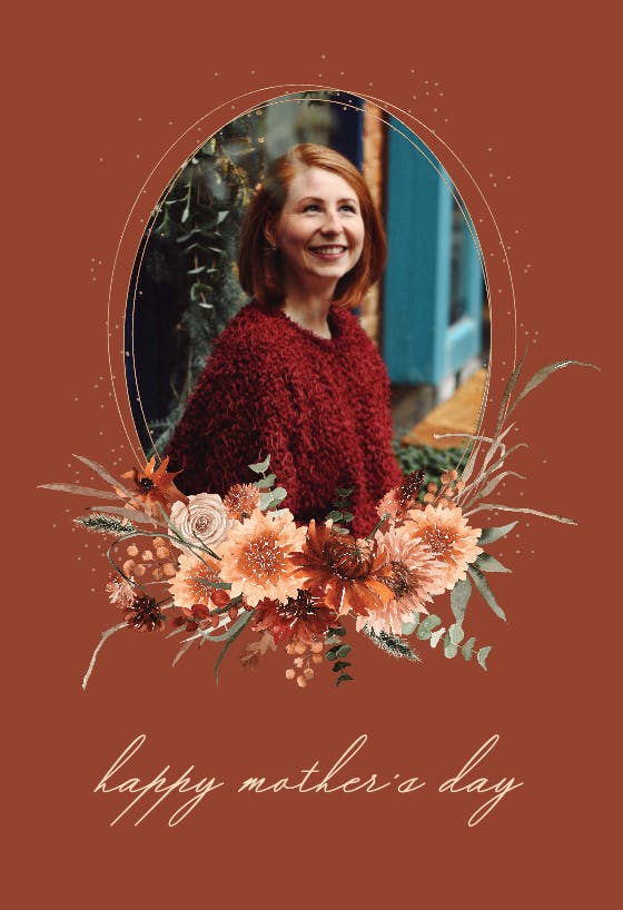 Terracotta flower frame -  tarjeta del día de la madre