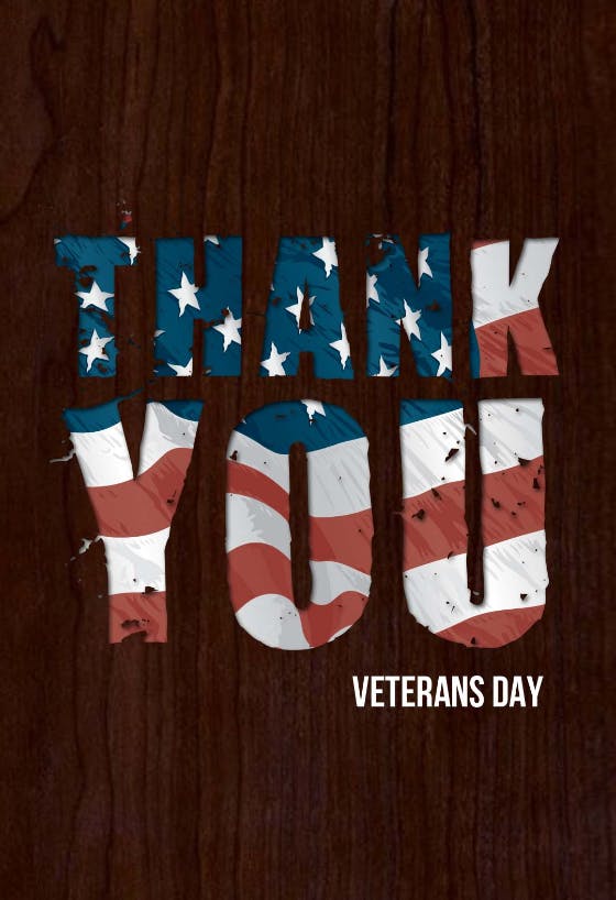 Thank you veterans day -  tarjeta para el día del veterano