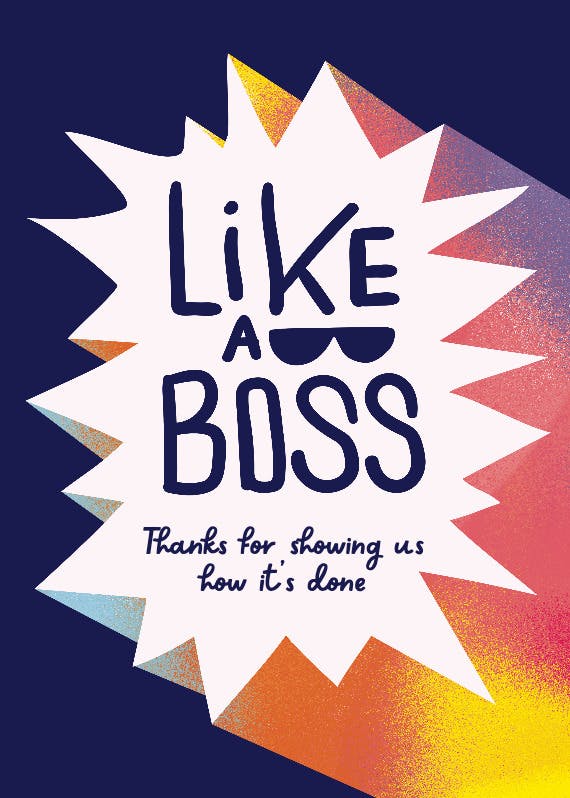 Thanks boss - boss day card