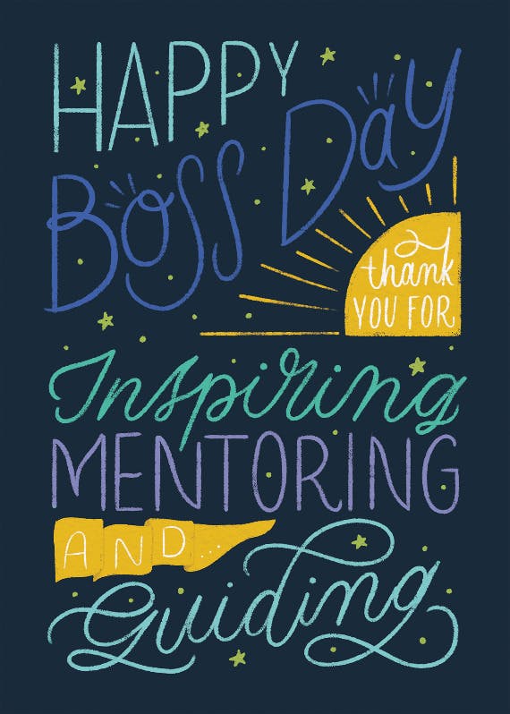 The mentor - boss day card