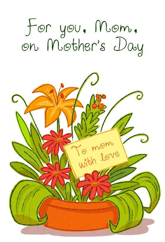 To mom with love -  tarjeta del día de la madre