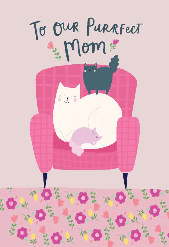 To our purrfect mom - tarjeta del día de la madre