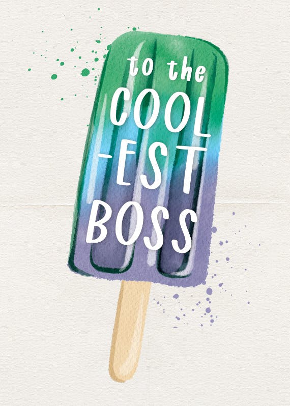 To the coolest boss -  tarjeta para el día del jefe