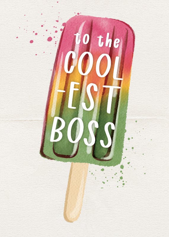 To the coolest boss -  tarjeta de día festivo