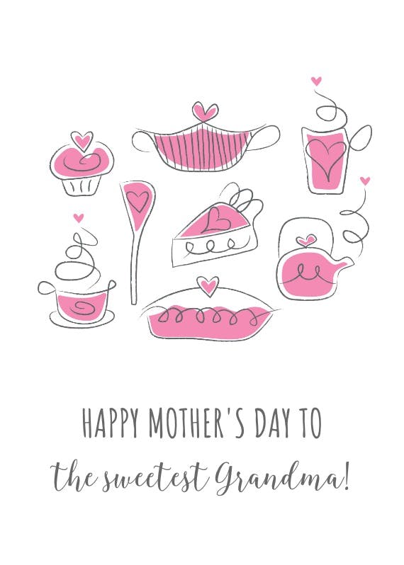To the sweetest grandma - tarjeta del día de la madre