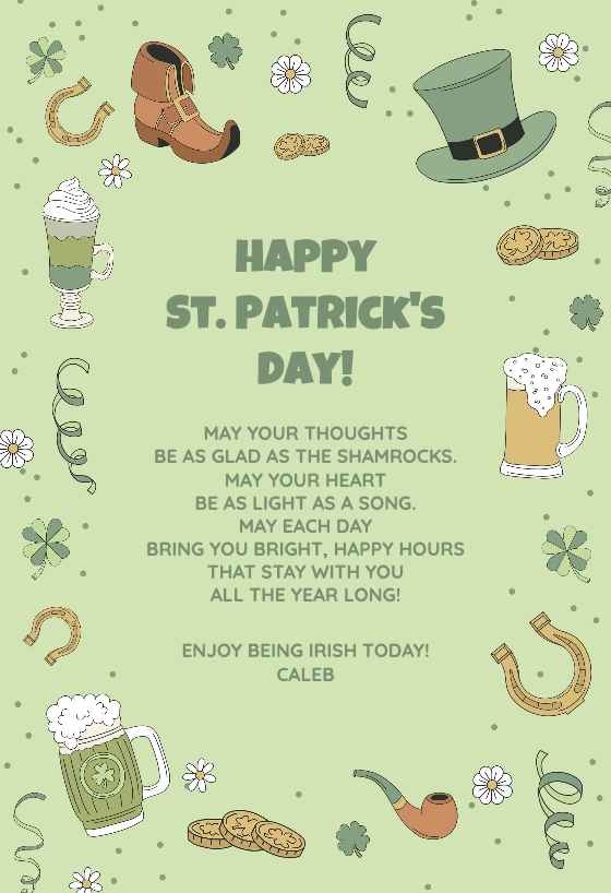 Too much drinking - St. Patrick's Day Card (Free) | Greetings Island